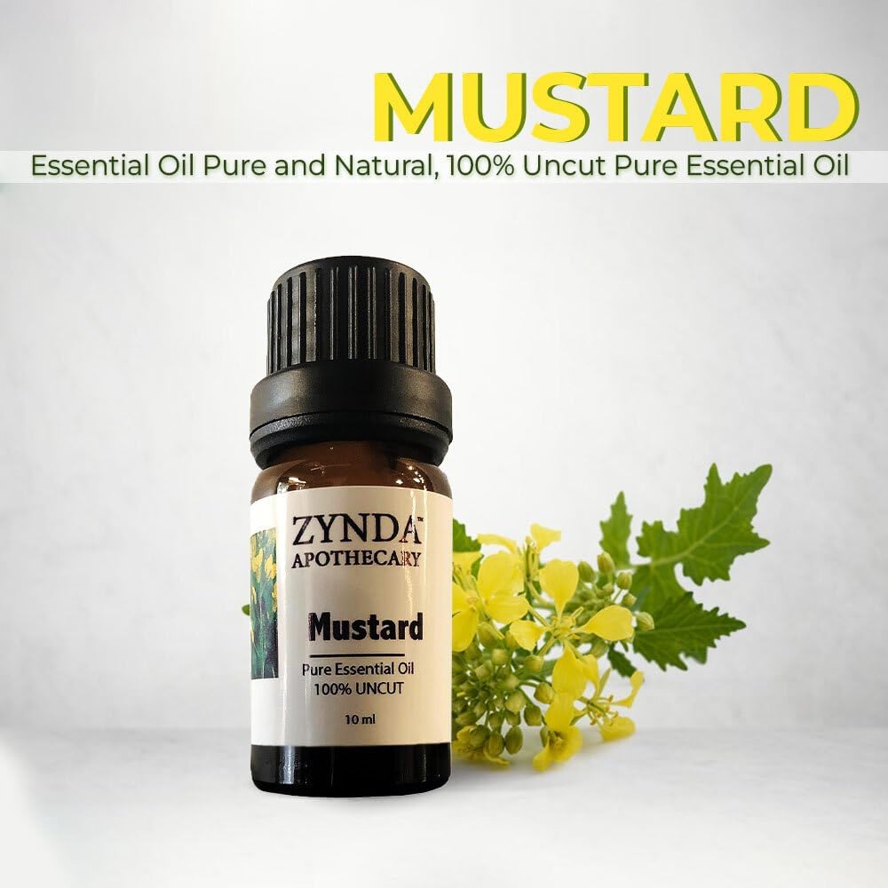 Aceite esencial de mostaza puro y natural, 100% sin cortar – 0.3 fl oz