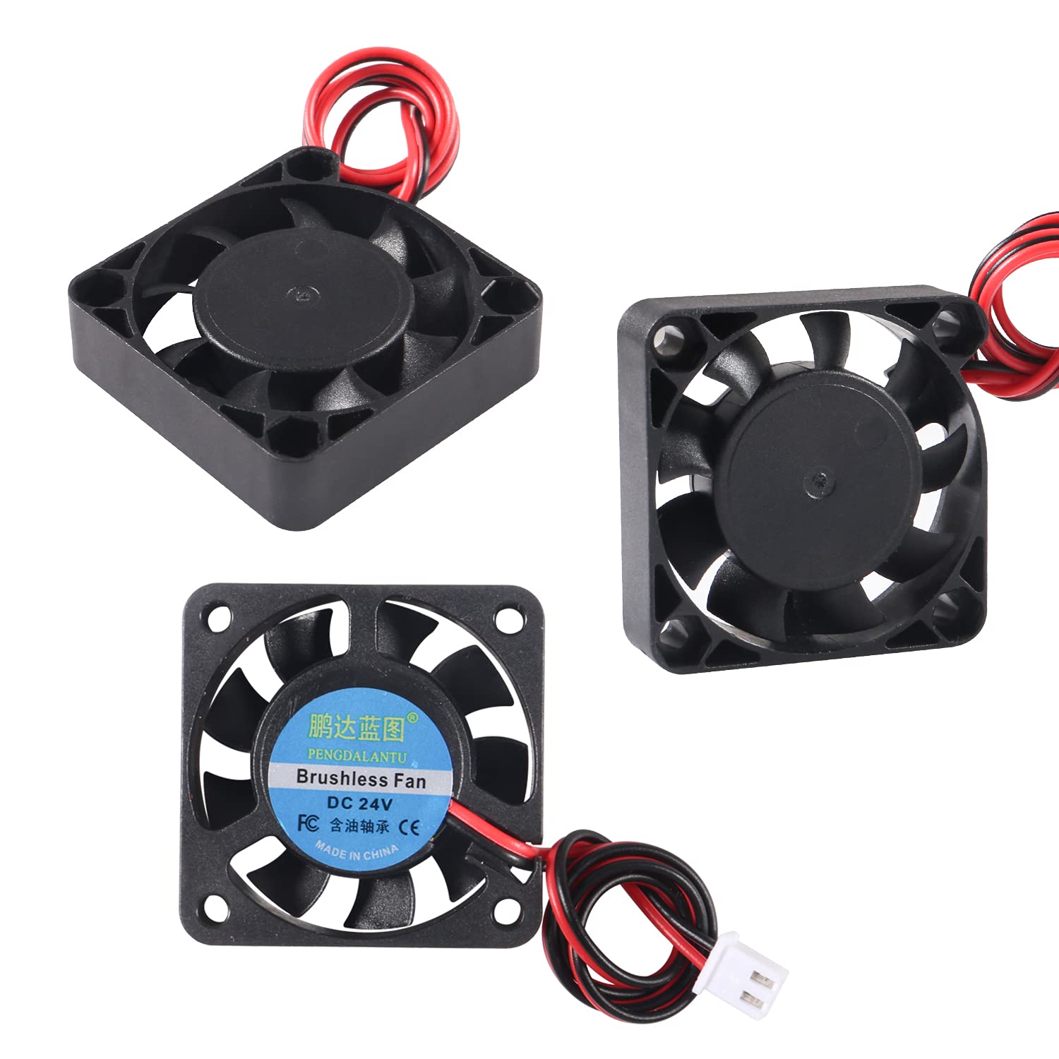 6 unids 4010 ventilador 24V 3D impresora ventilador de enfriamiento 1.575×1.575×0.394 in mini ventilador sin escobillas con terminal de 2 pines para