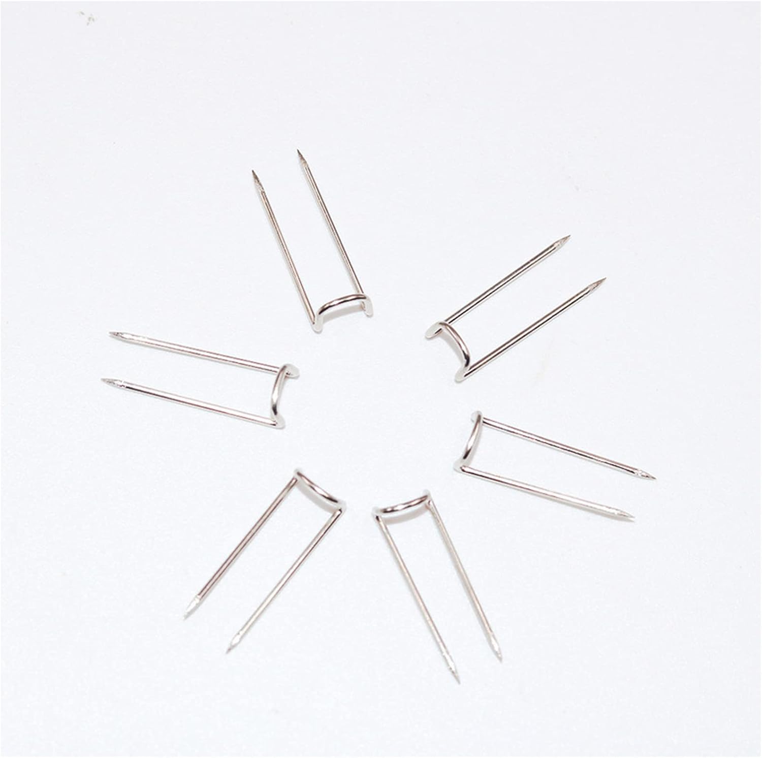 100 alfileres en forma de U de metal para coser agujas de tejer fijas, pasadores de retazos para decoración de manualidades (plata, 0.669 in)