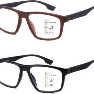 Paquete de 2 lentes de lectura progresivos de alta calidad para hombres, marco TR90, lectores multifocales, resistentes con bloqueo de luz azul, Paquete de 2 lentes de lectura progresivos de alta calidad para hombres, marco TR90, lectores multifocales, resistentes con bloqueo de luz azul,