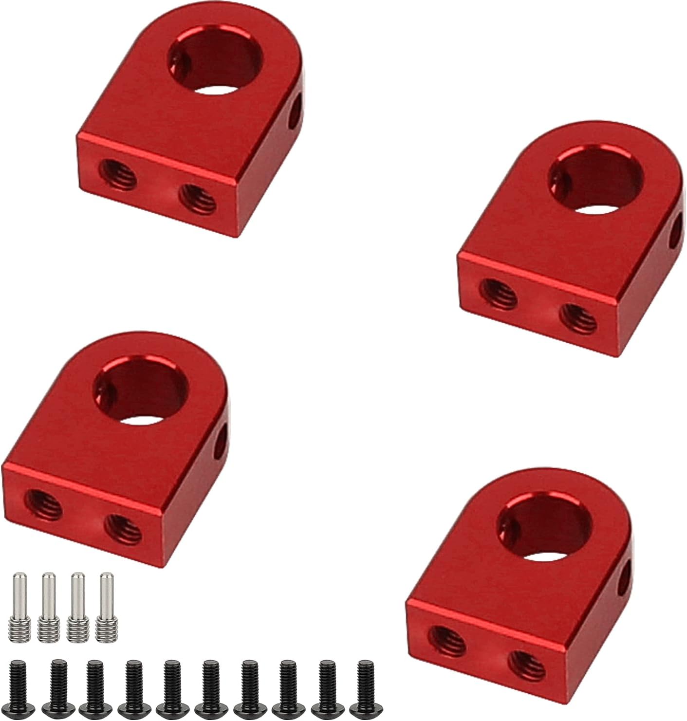 Soporte de poste de cuerpo de aleación de aluminio CNC para 110 RC Crawler Axial SCX10 PRO Actualizaciones de metal (rojo)