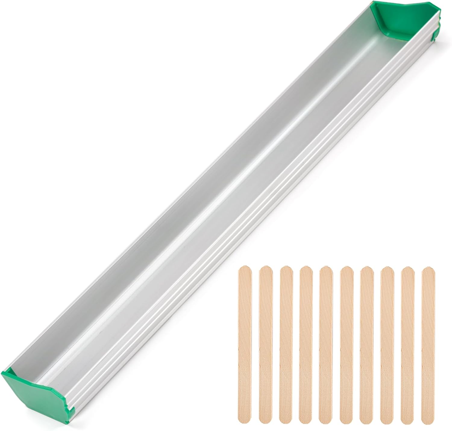 Caydo Recubridor de aluminio de la cucharada de la emulsión de 16 pulgadas con 10 piezas de palillos de mezcla de madera para la impresión de la