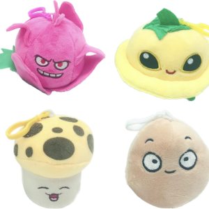 Juego de 4 llaveros de peluche de plantas y zombis, juguetes rellenos de figura de PVZ suave, patatas de muñeca, platillo volador amarillo, hongos Juego de 4 llaveros de peluche de plantas y zombis, juguetes rellenos de figura de PVZ suave, patatas de muñeca, platillo volador amarillo, hongos