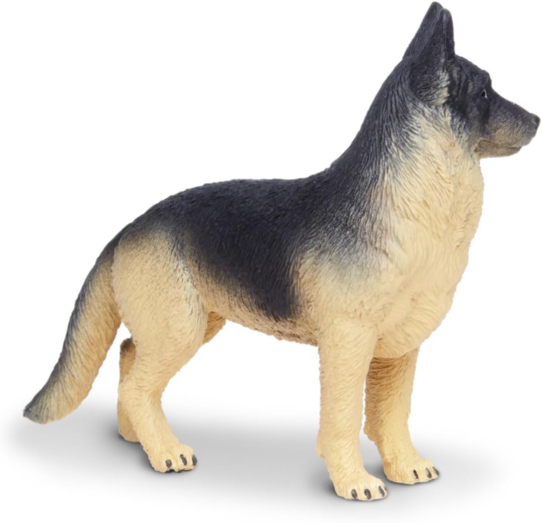 Safari Ltd. Figura de pastor alemán, figura detallada de plástico de 3.75 pulgadas, divertido juguete educativo para niños, niñas y niños a partir