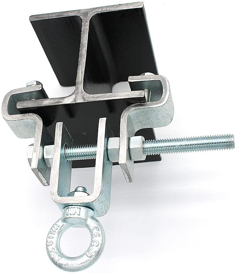 Percha de bolsa pesada I-Beam Abrazadera de viga de acero para bolsa pesada. Adecuado para vigas en I con ancho inferior 2.5 “2.5 in7.5” 7.5 in