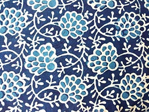 Rastogi Handicrafts Tela de algodón impreso a mano bloque ancho de la tela – 44 pulgadas, tamaño 1 yarda (tela 23)
