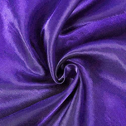 BalsaCircle Mantel rectangular de satén morado de 90 x 132 pulgadas para mesa de boda, fiesta, recepción, eventos, cocina y comedor