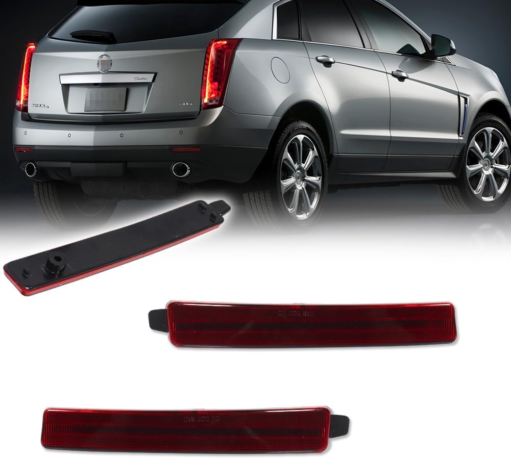 Lente roja Parachoques Trasero Reflector Luces de la Vivienda Conjunto de Lente para Cadillac SRX Chevrolet Traverse GMC Acadia Saturn Outlook
