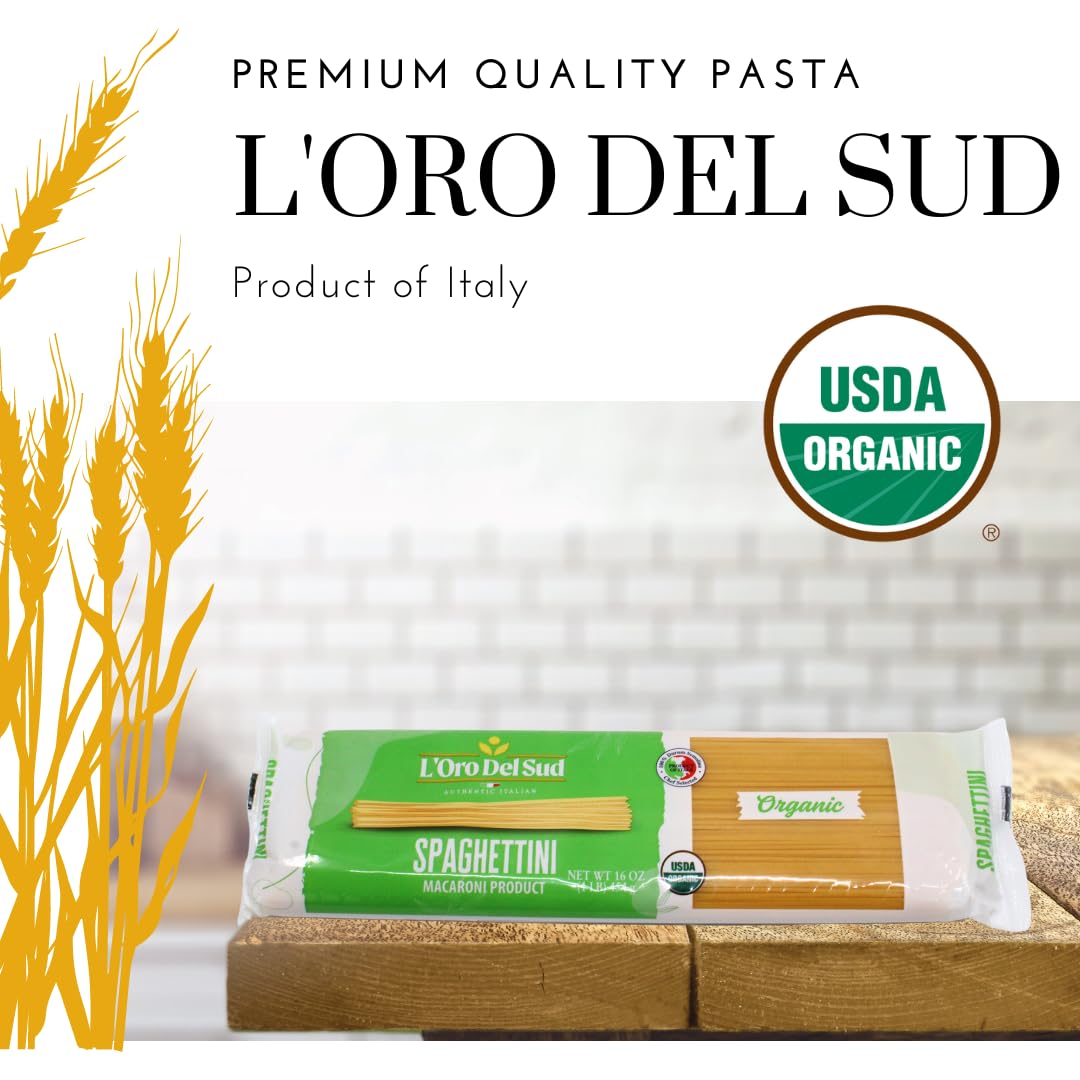 Pasta de espagueti, paquete de 10, pasta italiana, producto de calidad premium de Italia, 16 onzas (paquete de 10) L’Oro del Sud