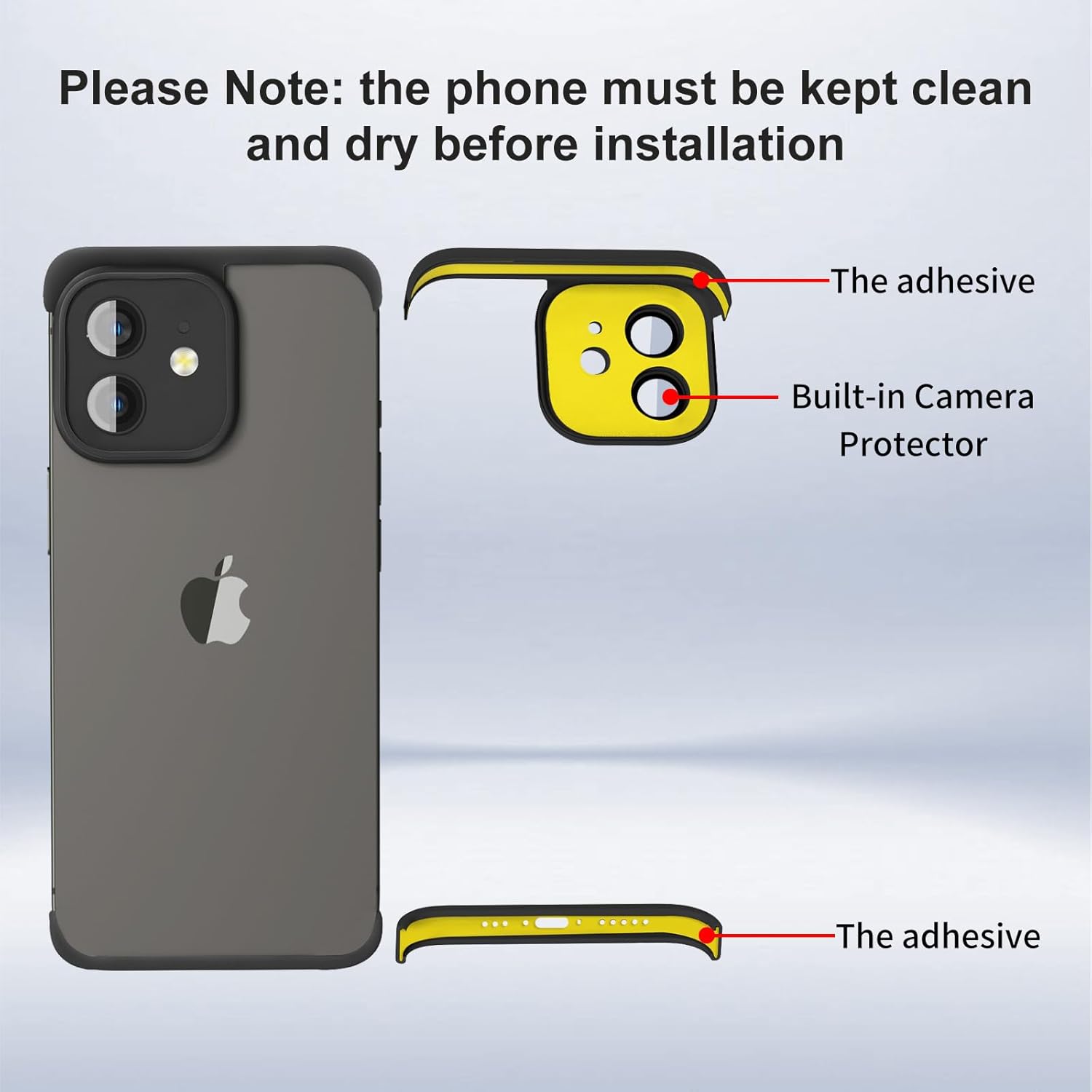 Funda delgada sin marco, con protector de lente de cámara integrado, ultrafina, ligera, minimalista, a prueba de golpes, funda protectora de