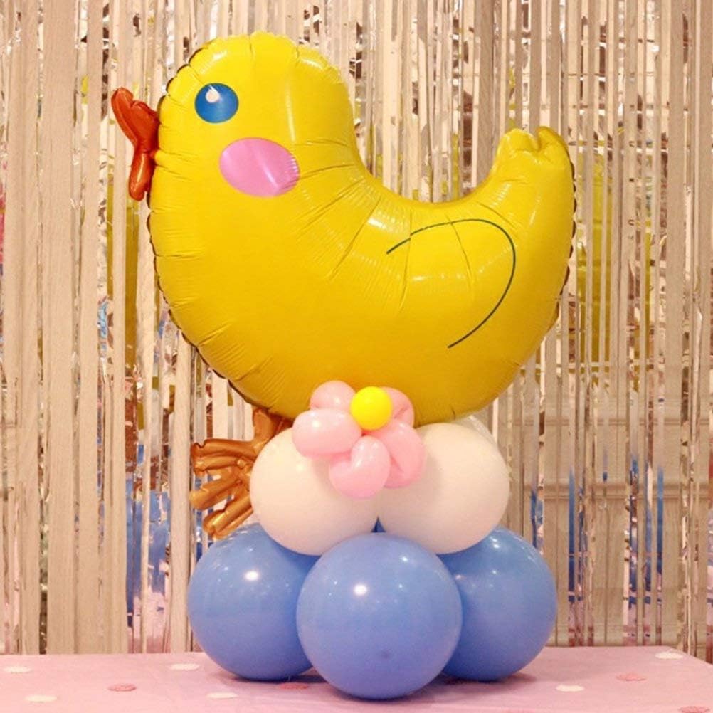 BinaryABC Globo de aluminio Mylar de pollo, decoraciones de fiesta de cumpleaños de Pascua, 5 piezas