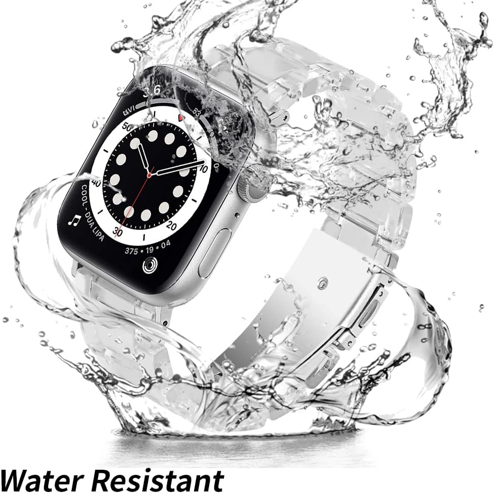 OCEBEEC Correas de resina compatibles con Apple Watch de 1.496 in 1.575 in 1.614 in 1.654 in 1.732 in 1.772 in 1.929 in, correa de resina ligera de