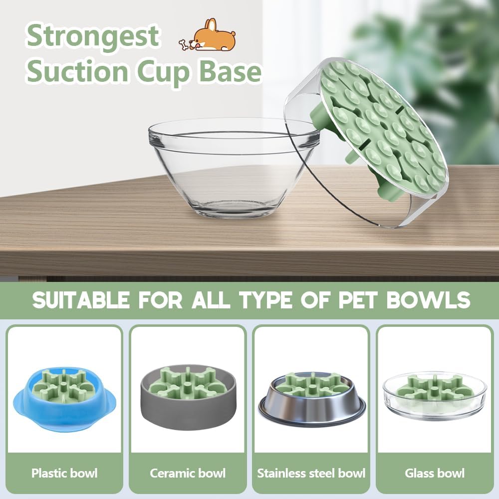 Animire – Cuencos para perros de alimentación lenta, rompecabezas antiasfixia de silicona suave, alimentador lento, antideslizante para comer