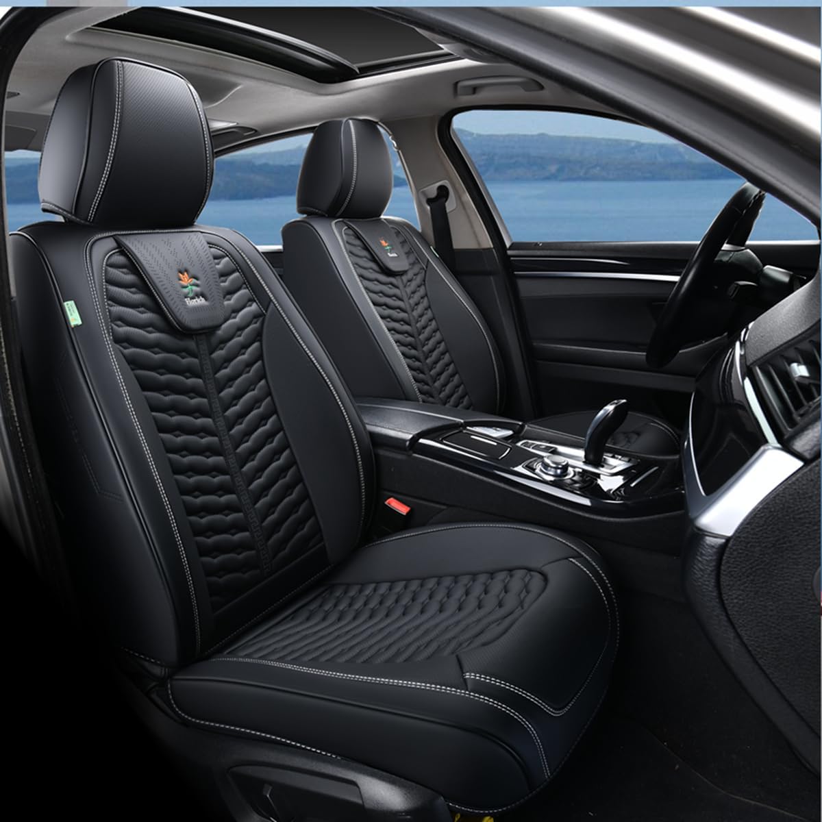 Fundas de asiento delantero, fundas de asiento de cuero, fundas universales para asiento de automóvil, 2 unidades, protector de asiento de automóvil