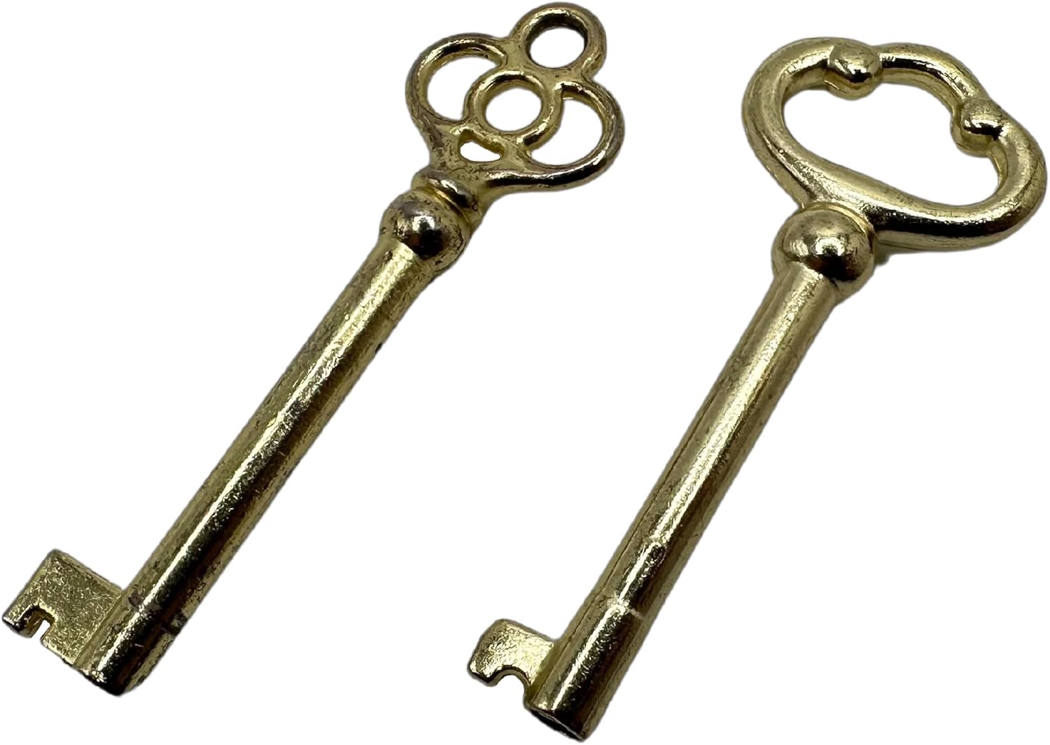 Llaves de esqueleto de latón reemplazo universal de llave de barril para muebles y cerraduras vintage  Juego de 2 (latón)