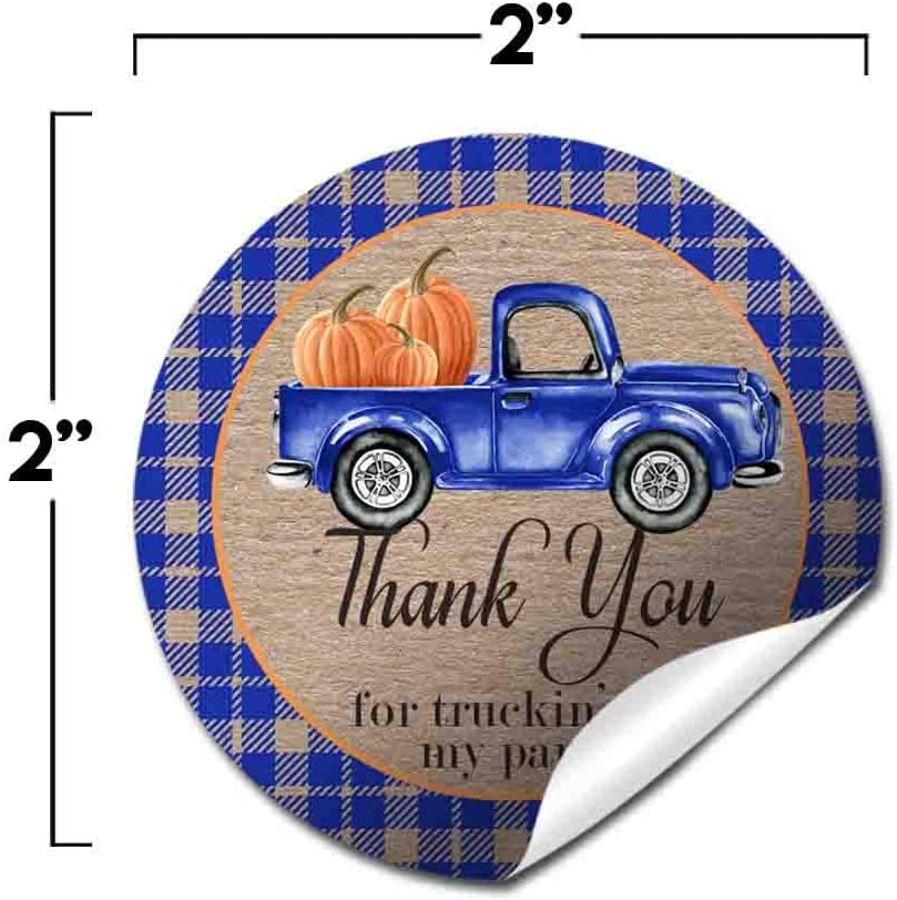 AmandaCreation – Etiquetas adhesivas de agradecimiento para cumpleaños de otoño y otoño, 40 calcomanías circulares de fiesta de 2 pulgadas de
