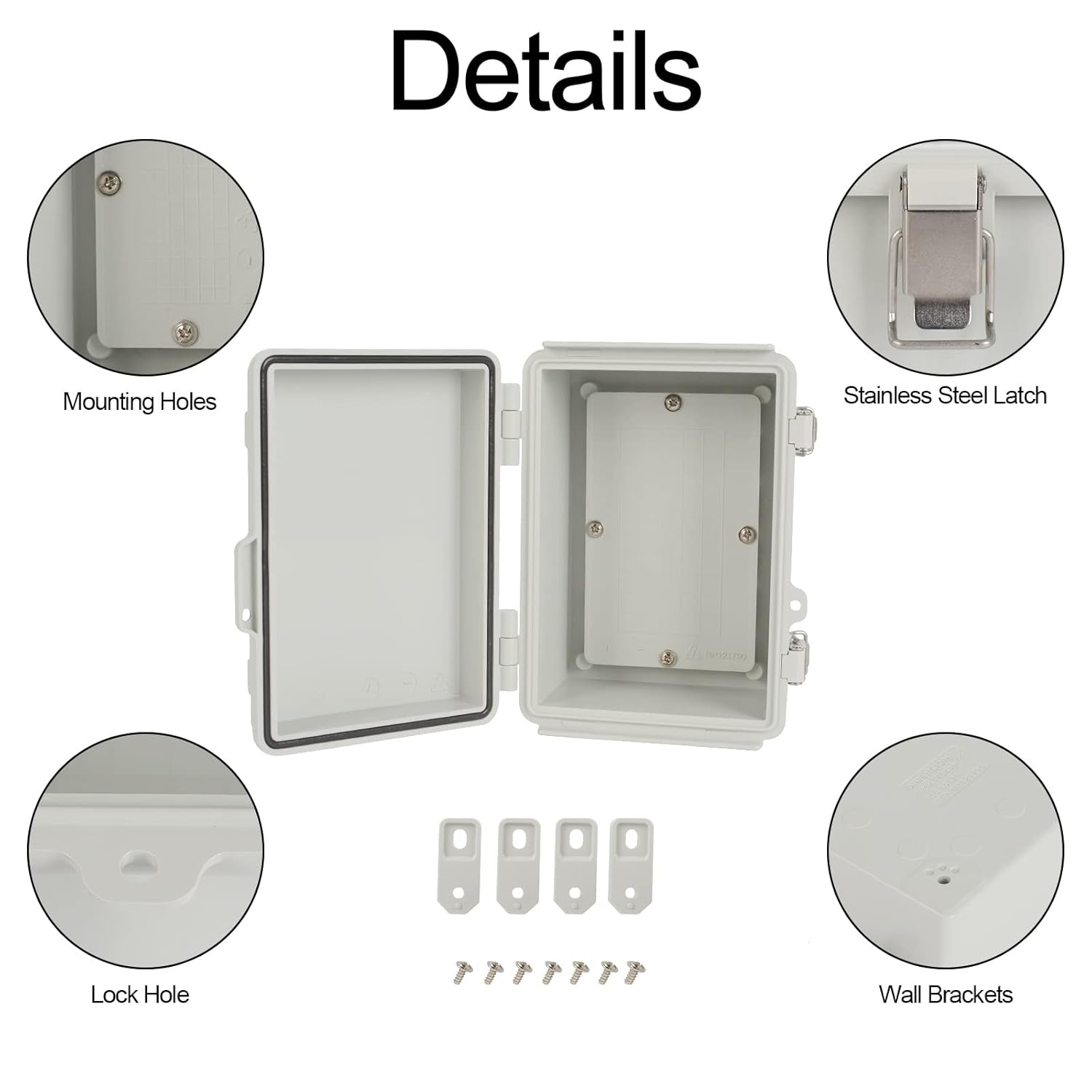 Caja de conexiones ABS plástico IP67 impermeable cajas eléctricas a prueba de polvo recinto eléctrico universal con soporte de pared para proyecto