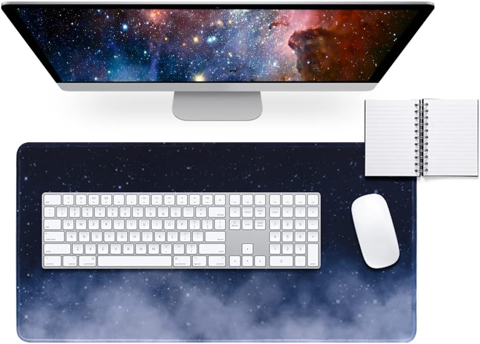 Alfombrilla grande de mouse para juegos de 11.8 x 23.6 pulgadas con borde cosido, base de goma antideslizante, lavable, resistente para computadoras