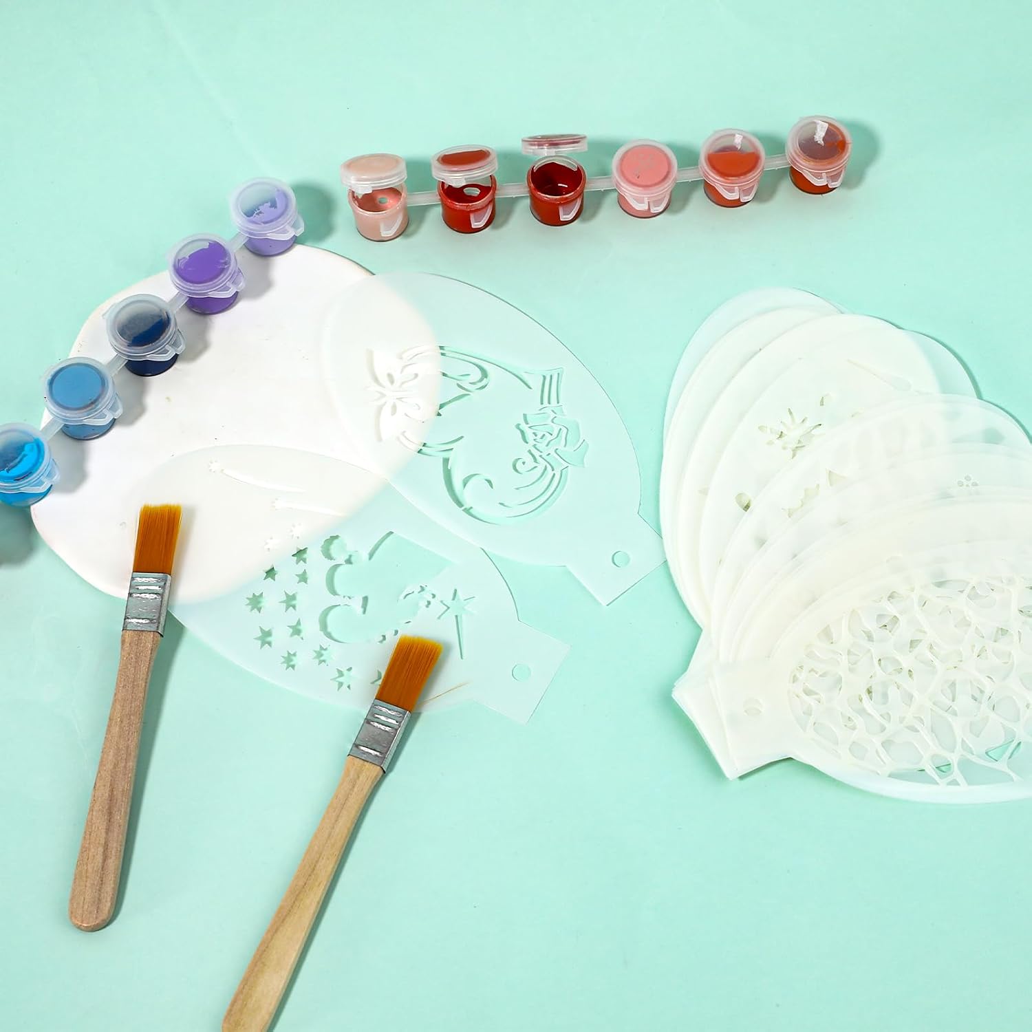 24 plantillas de pintura facial reutilizables, plantillas de pintura corporal de plástico, pintura de tatuaje, maquillaje, rastreo temporal,