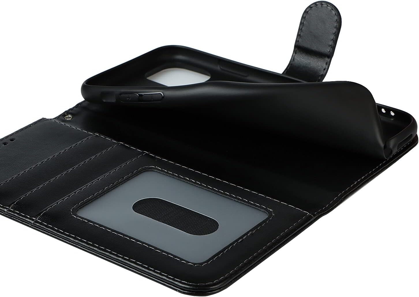 SunYoo Funda magnética de cuero con estampado de flores para iPhone 11 Pro (5.8 pulgadas), color negro