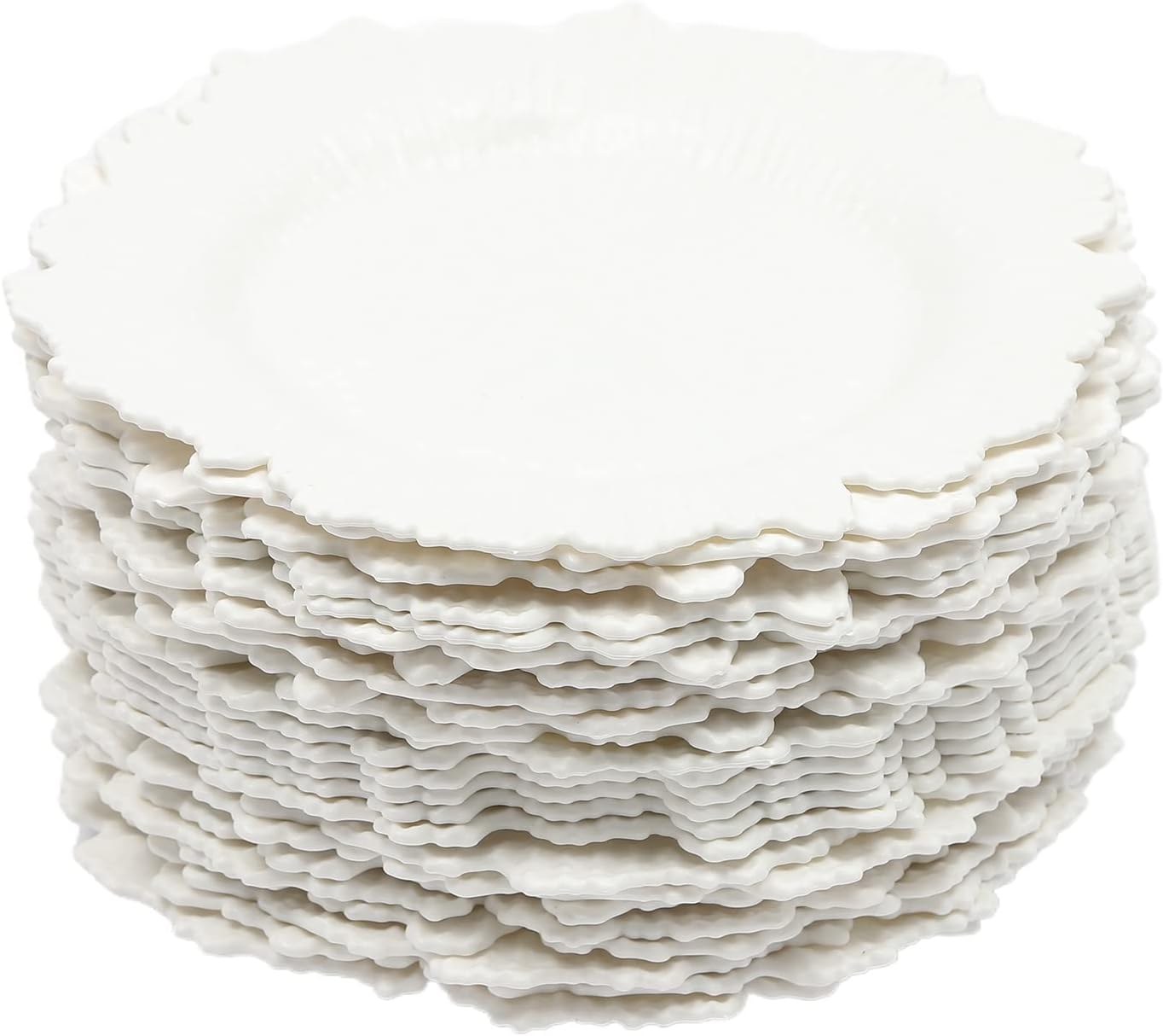 Platos de carga de 12.6 pulgadas, juego de 24, cargadores redondos de plástico metálico para platos llanos, cargadores decorativos para decoración