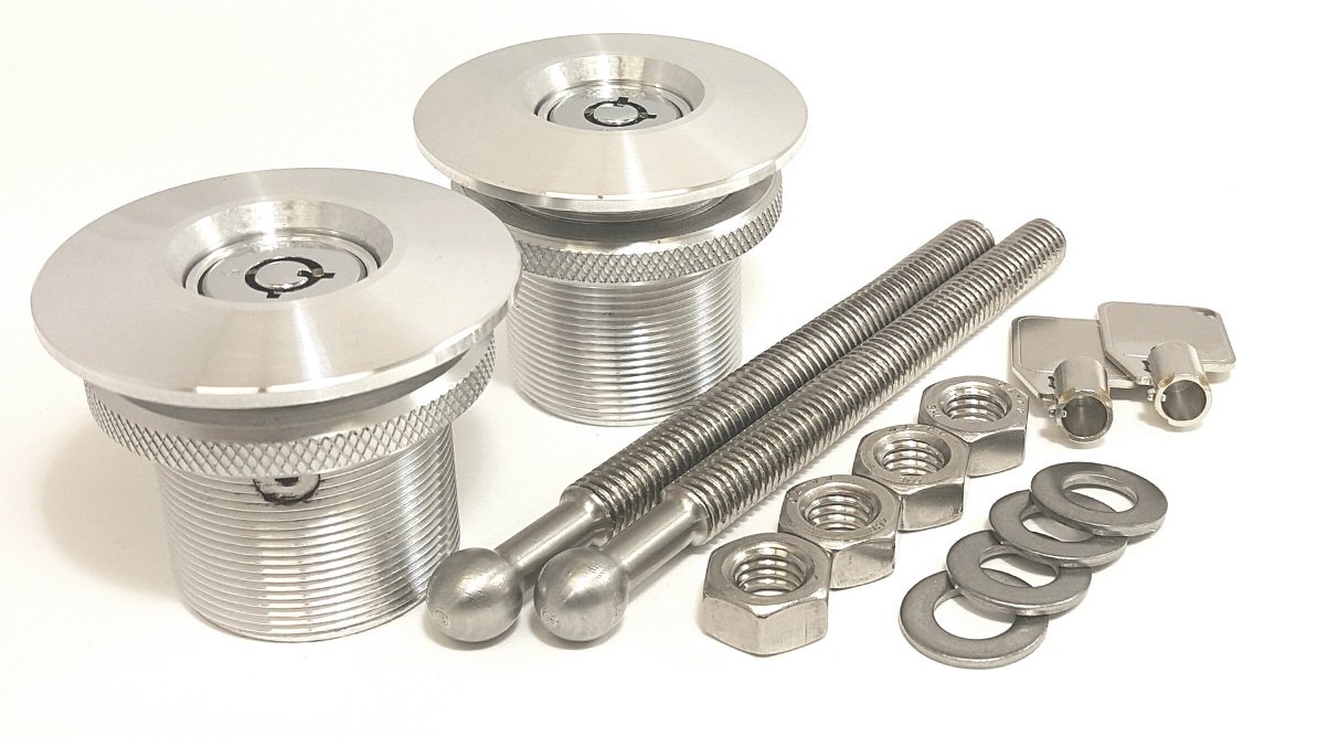 Quik-Latch QL-38L-LP Kit de pasador de capó con botón pulsador bloqueable