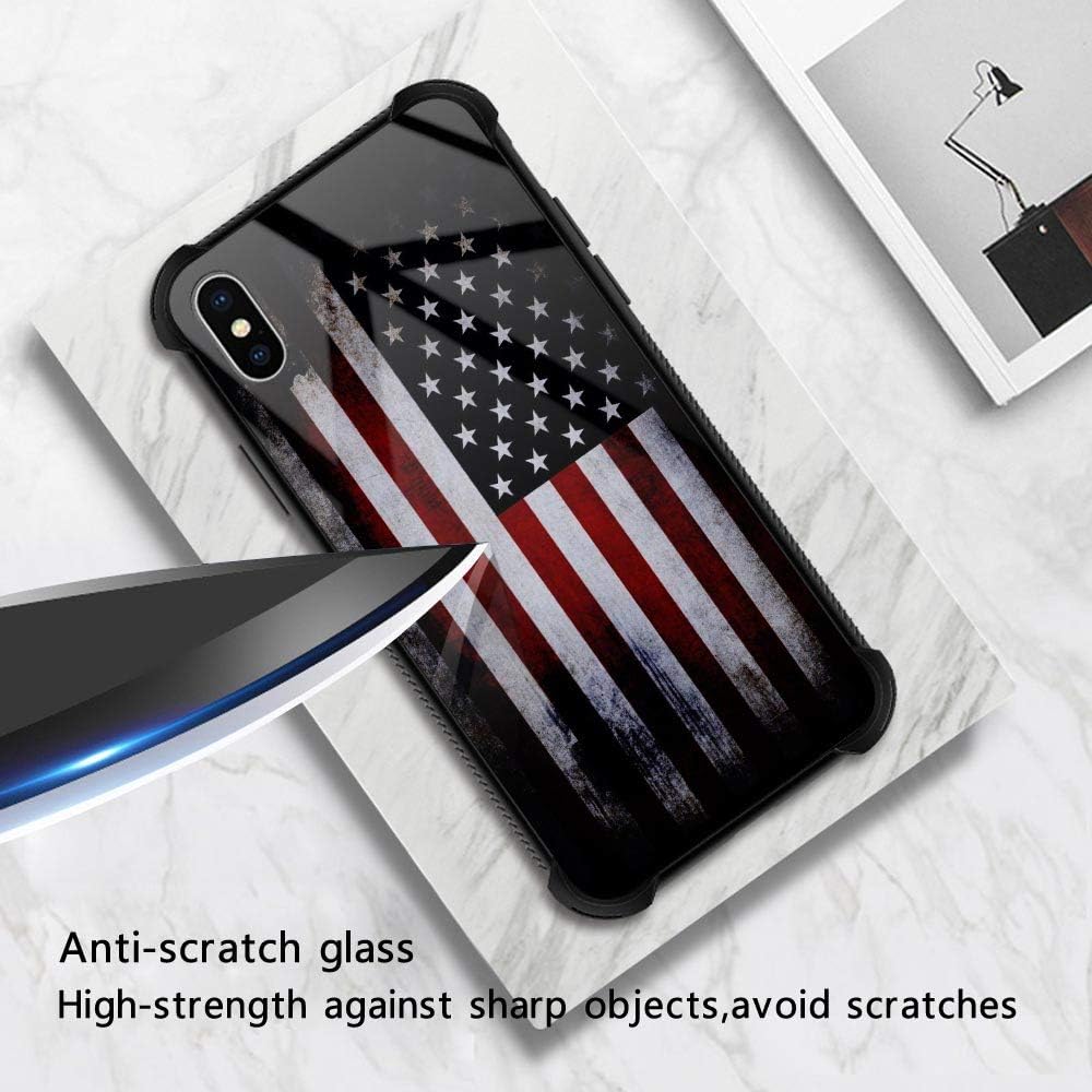 Funda para iPhone Xs, funda para iPhone X, cristal templado, parte trasera a prueba de golpes, funda protectora para teléfono para hombre y niños,