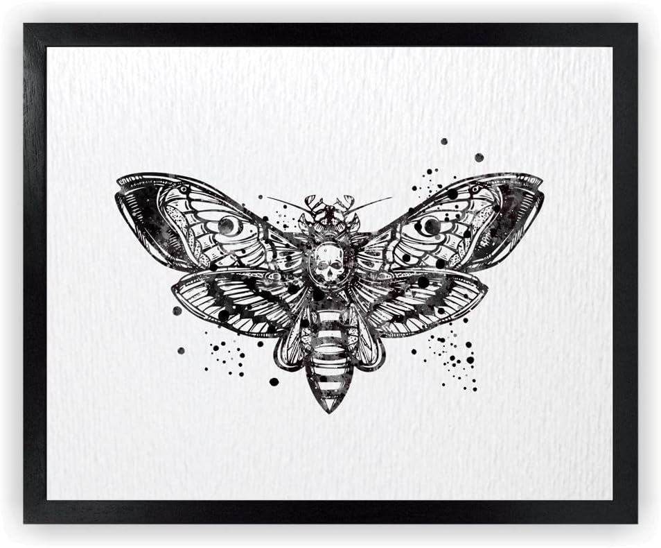 Dignovel Studios 8X10 sin marco cabeza de muerte halcón polilla insecto tótem ciencia animal acuarela arte impresión arte pared guardería niños