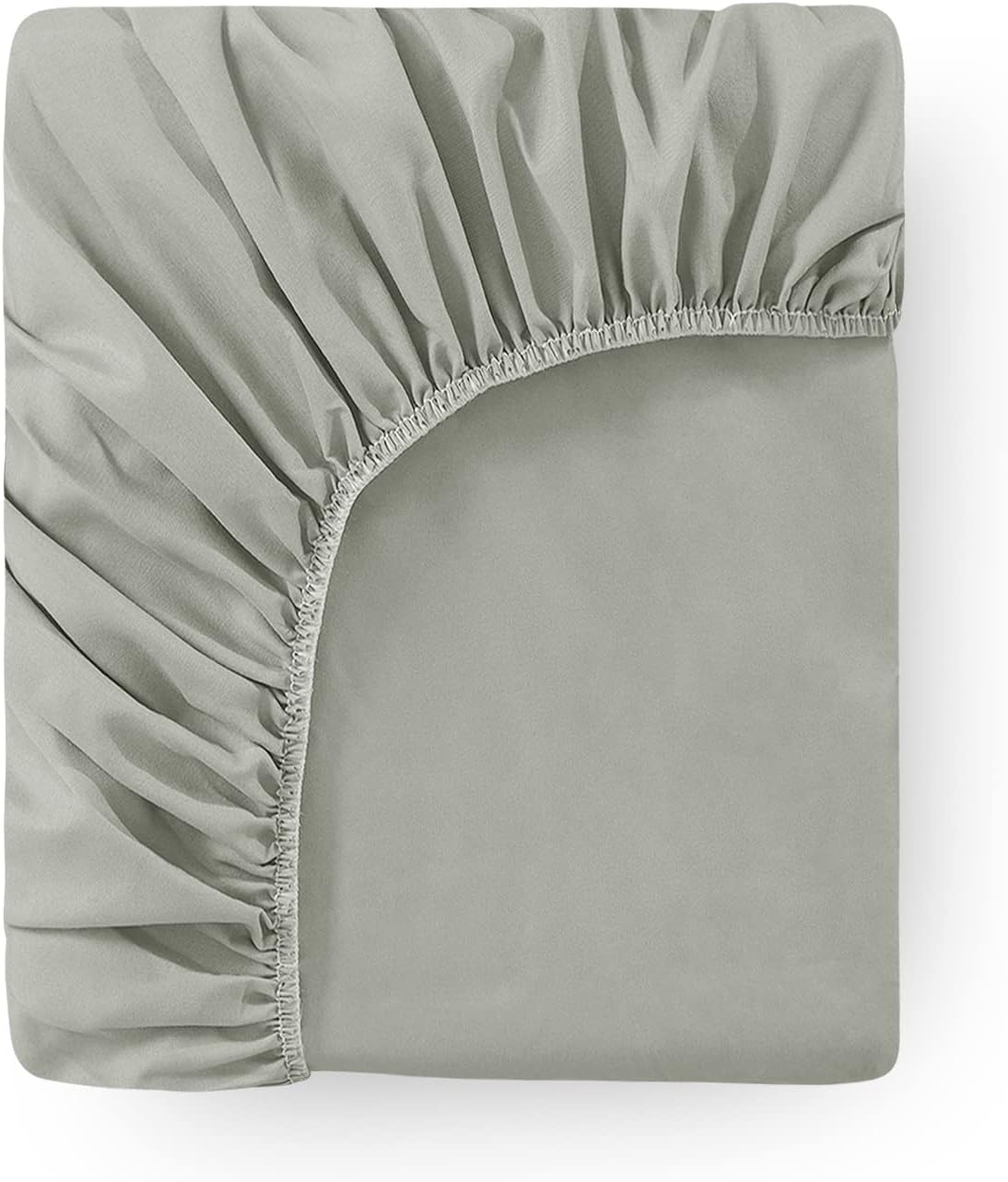 FORCHEER Protector de colchón impermeable gris con banda elástica (individual, gris)