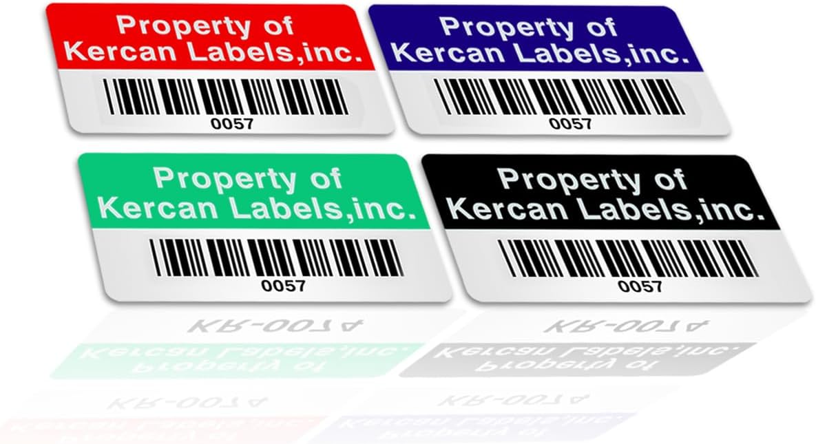 Etiquetas personalizadas para activos Etiquetas de código de barras personalizadas de 1.57 x 0.79 pulgadas (160-4800 etiquetas) (etiquetas de código