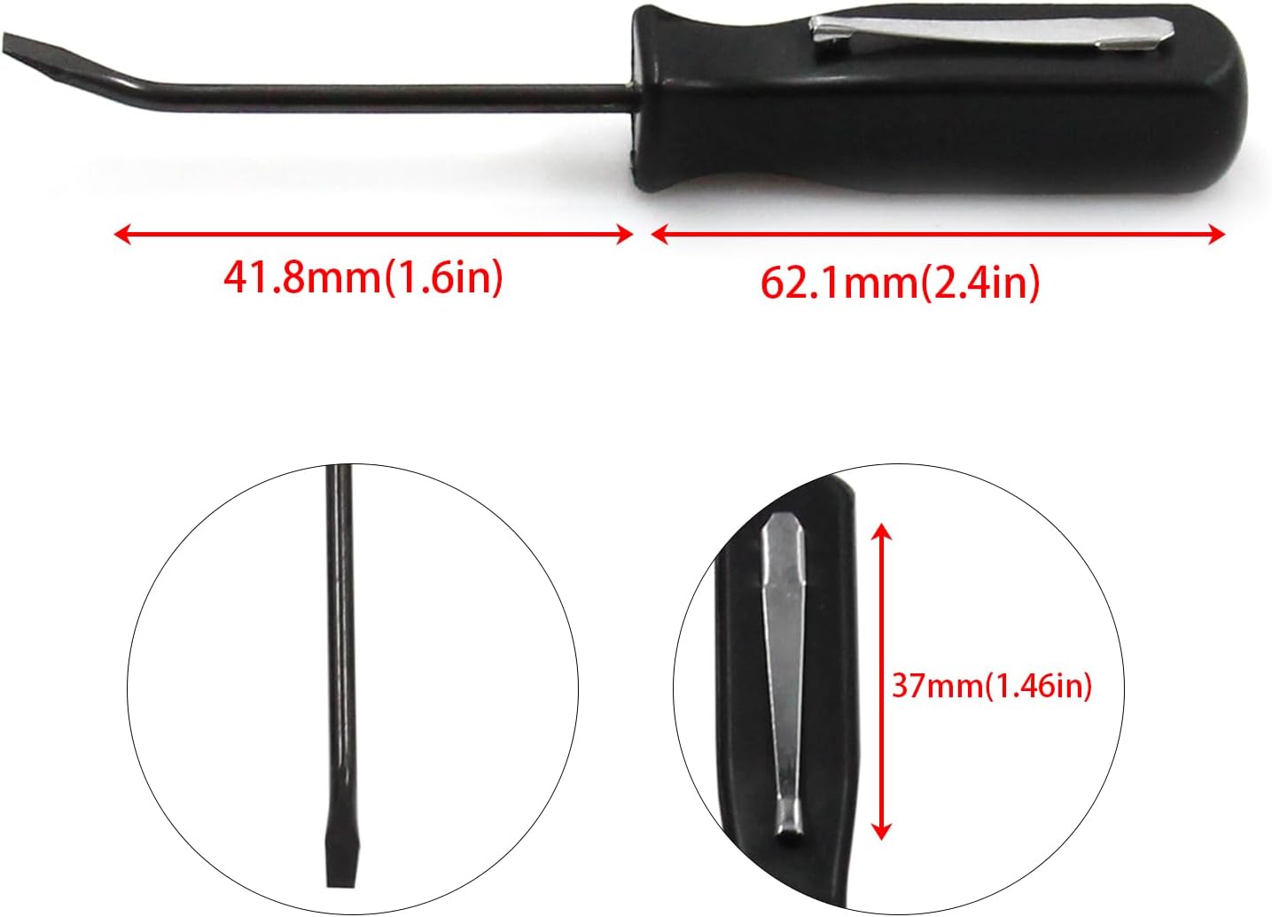 Multifunción Mini Pocket Pry Bar con Clip de Bolsillo 4.5 “Longitud Negro Herramienta de Reparación de Coches 3 Unids