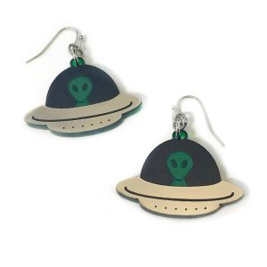 Alien UFO Dangle Earrings Lightweight Hypoallergenic Fun Spaceship Jewelry for Science and Space Lovers Alien UFO Dangle Earrings Lightweight Hypoallergenic Fun Spaceship Jewelry for Science and Space Lovers
