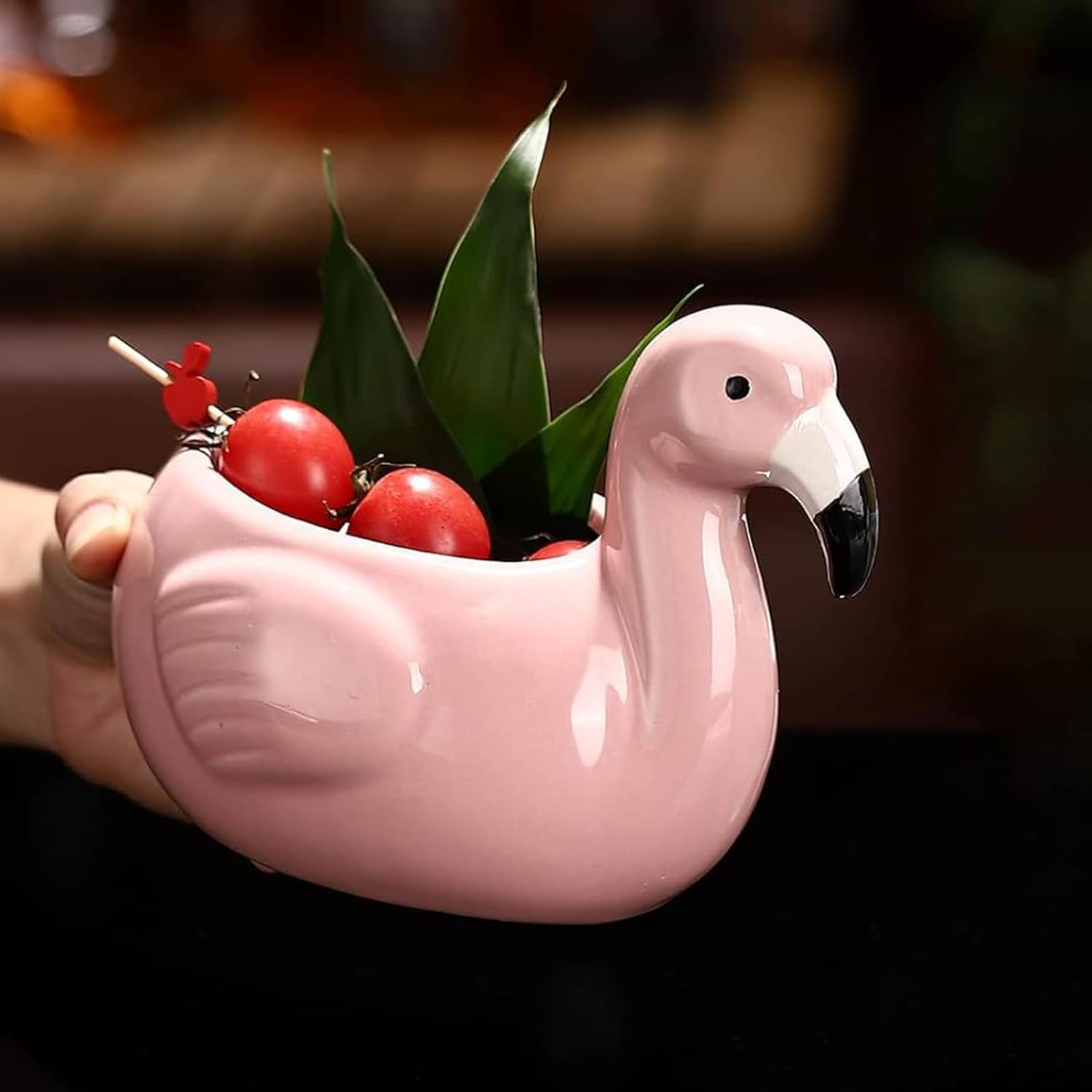 Juego de 4 tazas Tiki para cóctel y jugo, lindo juego de regalo de taza tiki de cerámica, copas de cóctel con forma de animal para fiesta hawaiana,