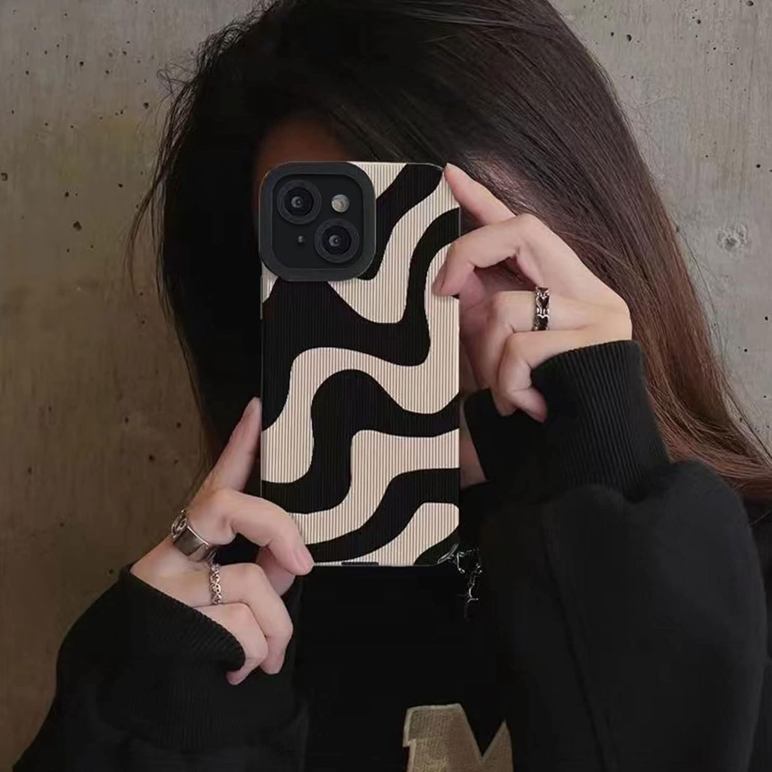 Funda compatible con iPhone 14, diseño de rayas de cebra para mujeres y niñas, elegante funda protectora de silicona suave para iPhone 14, color