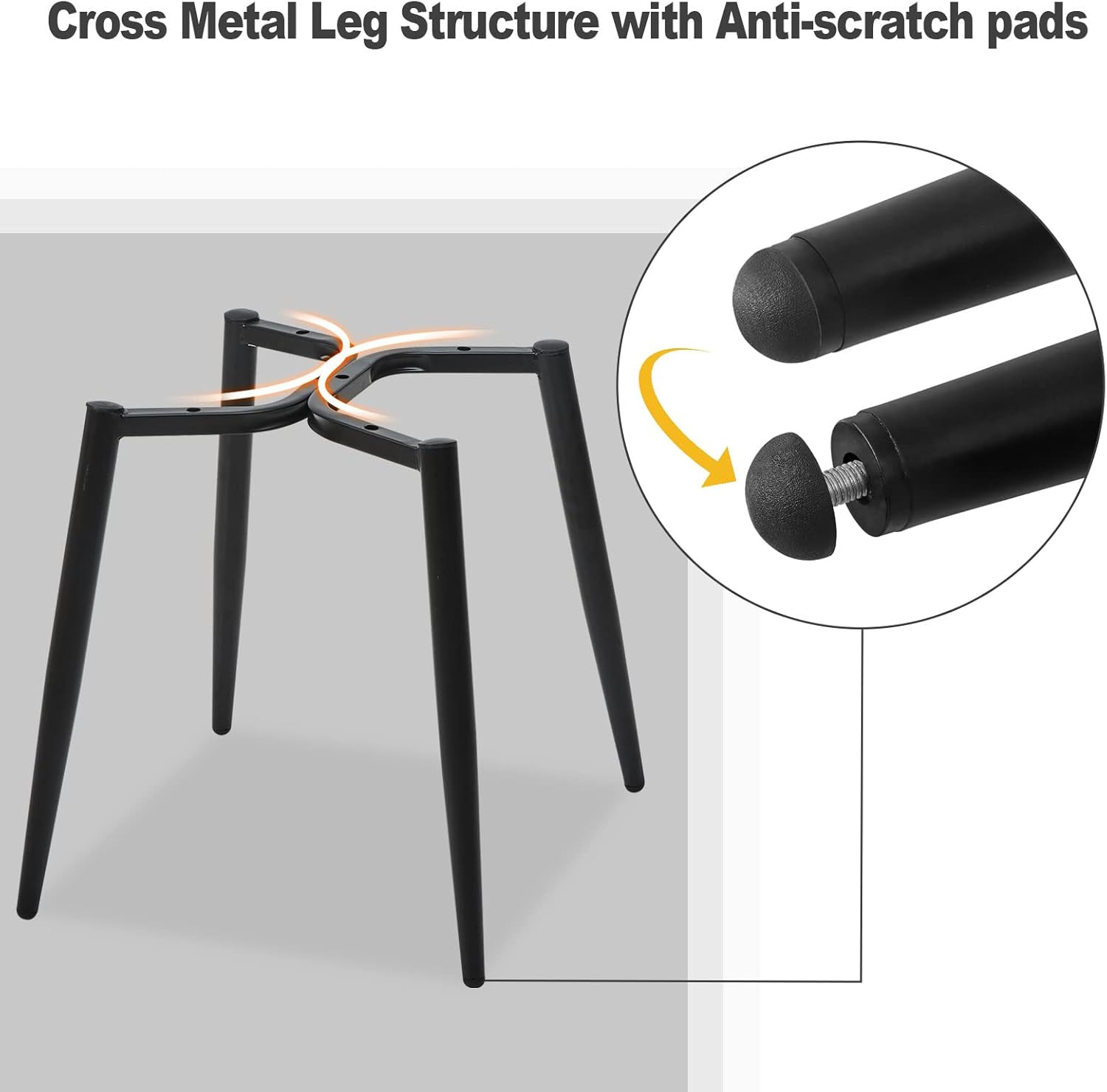TUKAILAi Juego de 2 sillas de comedor de piel sintética, sillas de cocina de diseño moderno de diamante con asiento tapizado y patas de metal,