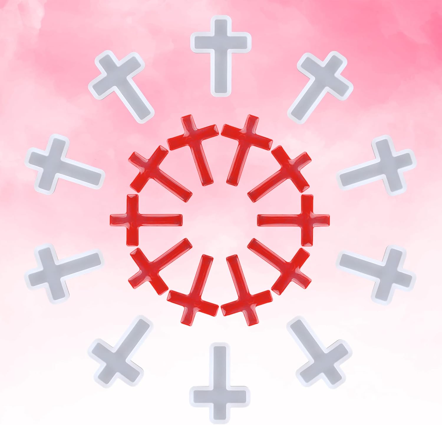 Paquete de 10 moldes de cruz de silicona para colgante de resina, bricolaje, manualidades, regalos, estilo A