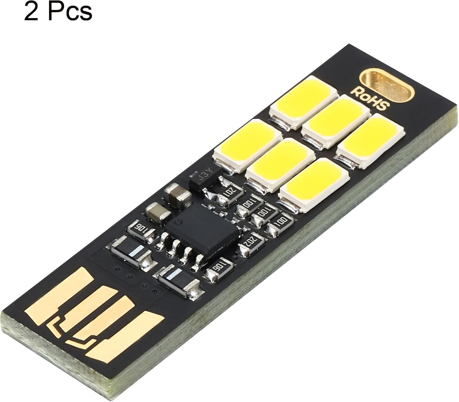 PATIKIL 3000-3200K Mini USB LED Light, paquete de 2 1W portátil táctil luz nocturna módulo de lámpara delgada para camping teclado portátil, luz