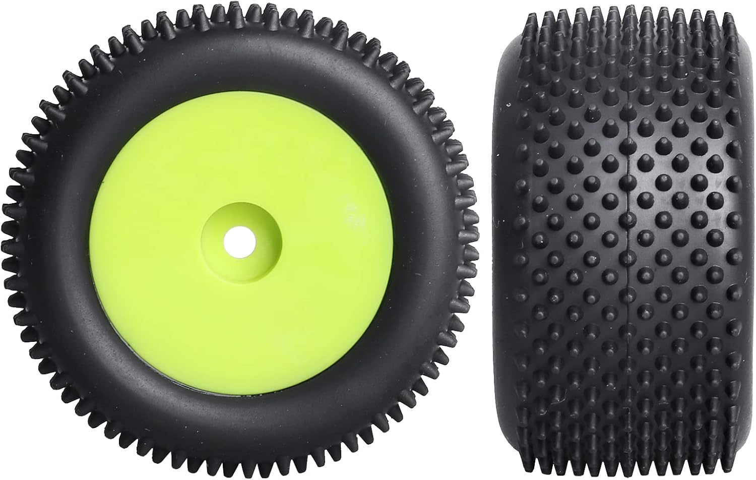 118 RC Buggy neumáticos traseros y ruedas para Wltoys 184011 A959 HSP 94815 94810 HPI Losi Mini T 2.0 118th Rail Buggy modelo, 2 unidades (verde)