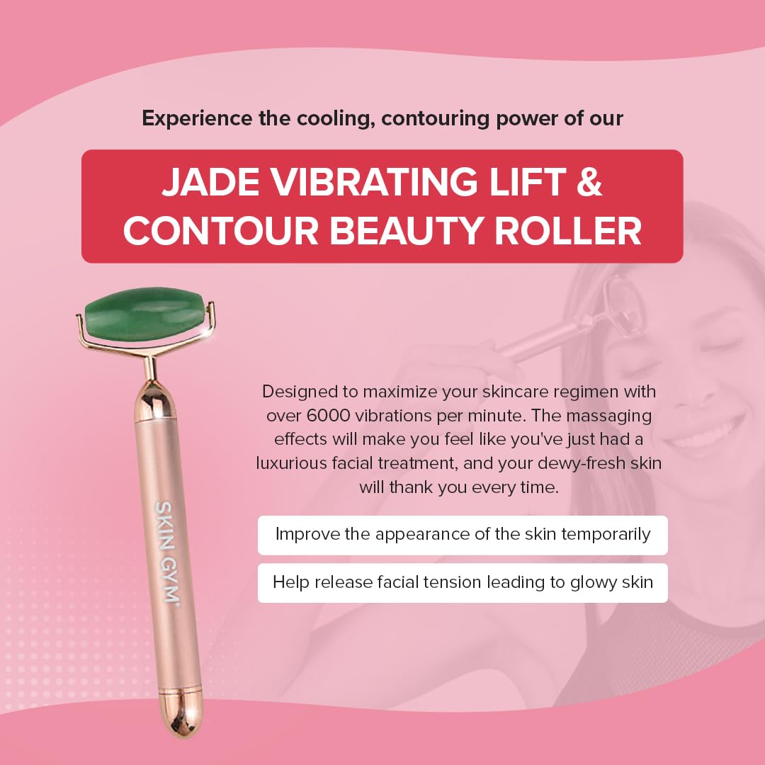 Skin Gym Vibrating Lift & Contour Beauty Facial Roller Massager para arrugas y líneas finas Anti-envejecimiento Face Lift Cuidado de la piel