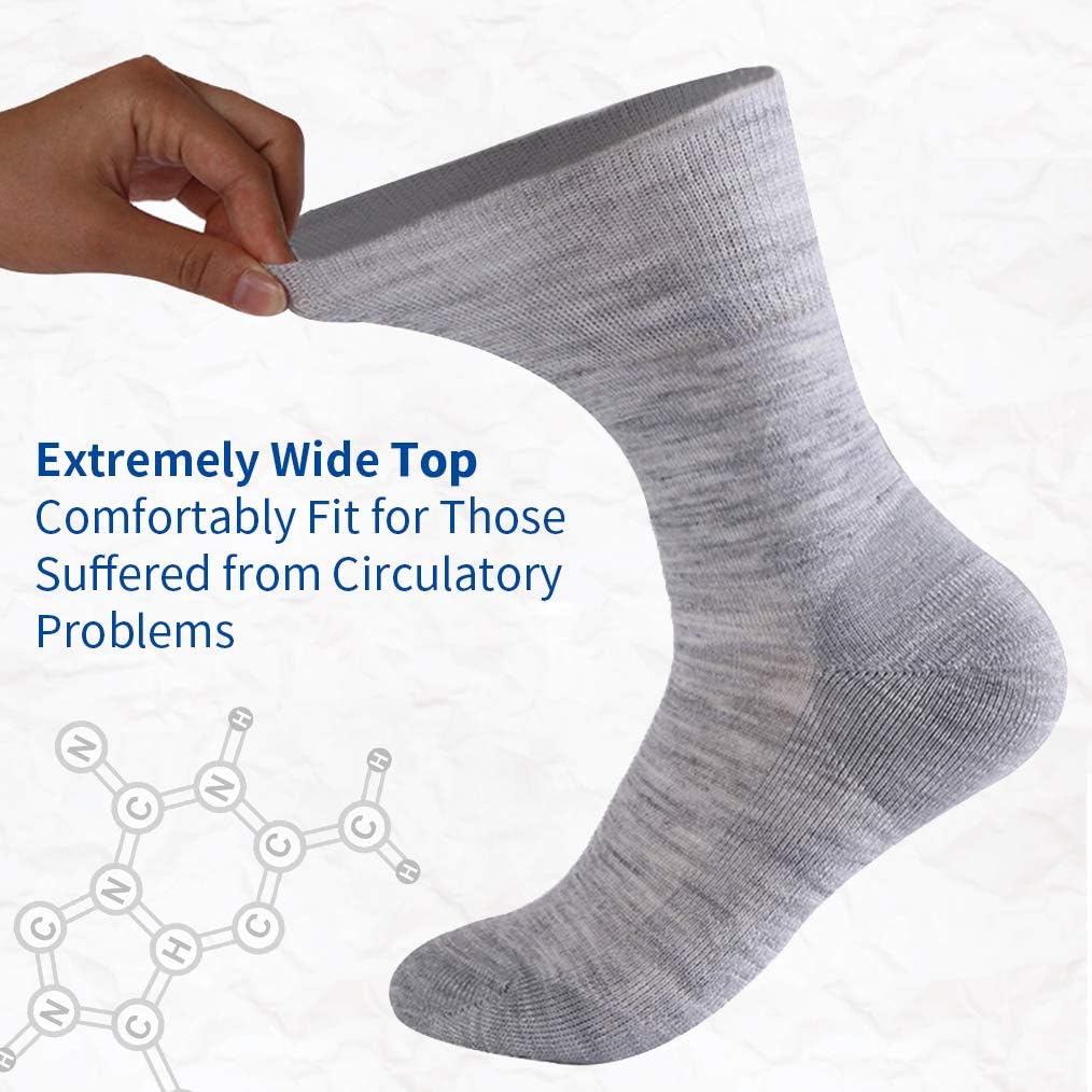 Forcool Calcetines de lana merina para diabéticos para hombres y mujeres, ML, XL, 13 pares
