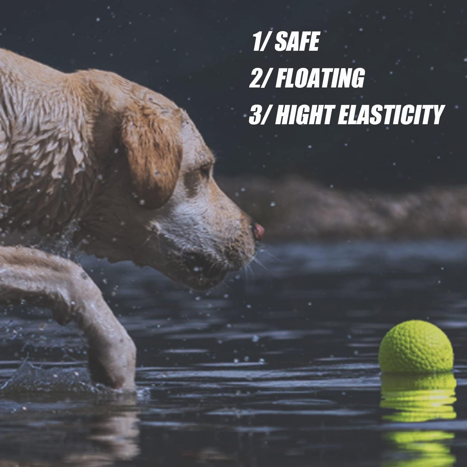 Pelotas de juguete para masticadores agresivos, bolas para perros grandes indestructibles, duraderas y flotantes ligeras para perros grandes y
