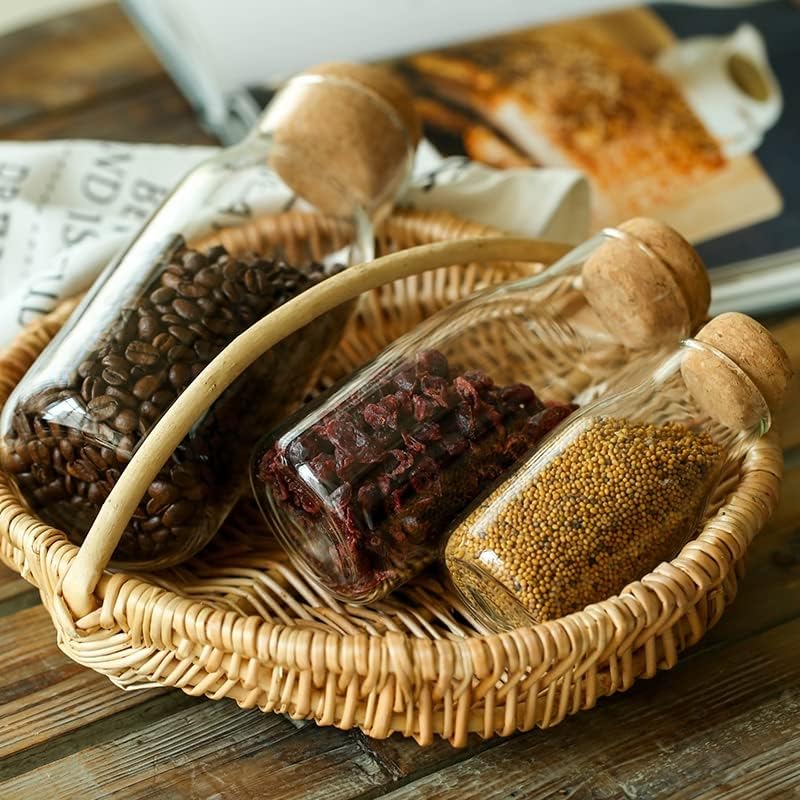 IVAILEX Tarros de vidrio con tapas de corcho, tarro de caramelo con tapa, tarro de café para mostrador, tarro de galletas con tapas herméticas,