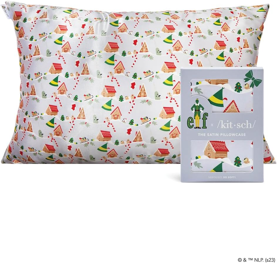 Kitsch Funda de almohada de satén Elf x con cremallera, más suave que la seda para el cabello y la piel, fundas de almohada refrescantes  Tamaño