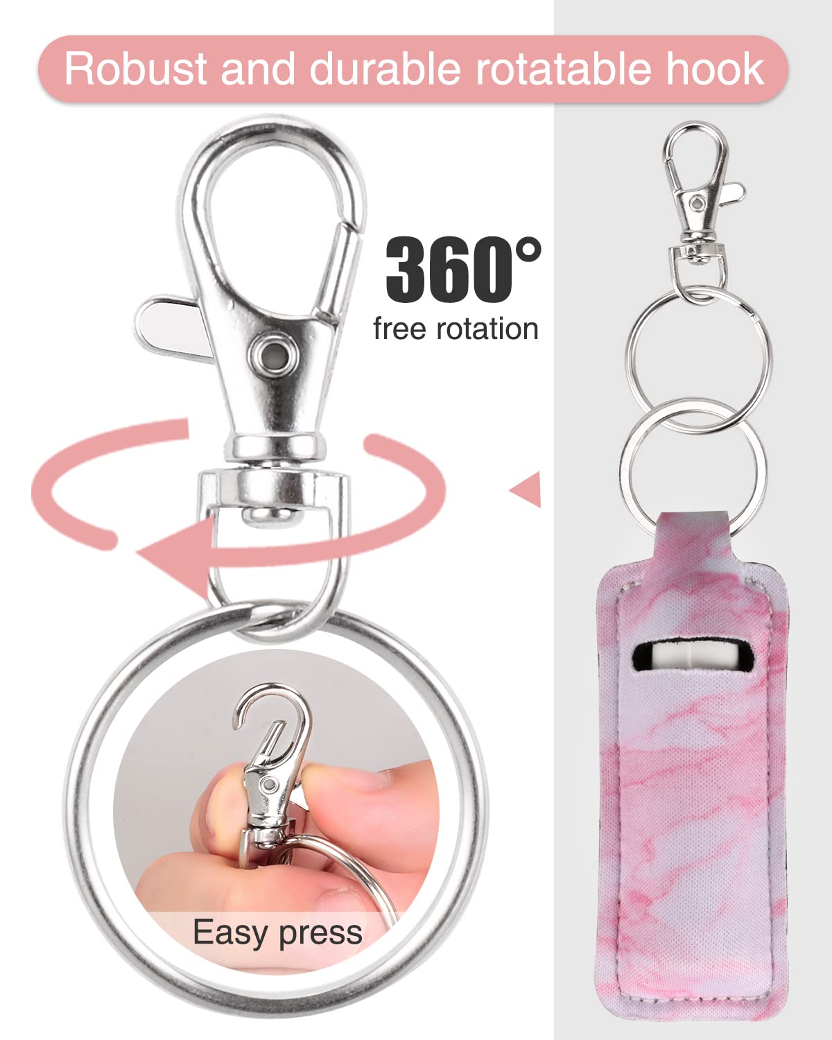 Chapstick Soporte para bálsamo labial, funda para lápiz labial, soporte para brillo de labios con gancho, 3 piezas de relleno de calcetines de