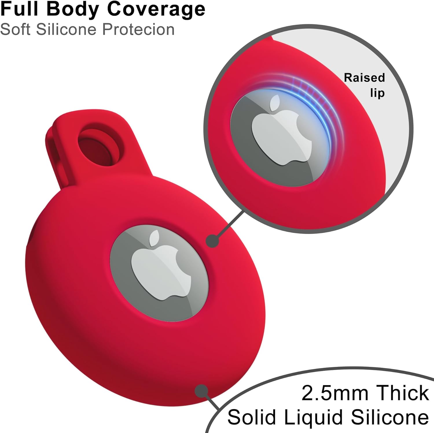 Svanove Llavero para Airtag con llavero Airtag, funda para Airtag de Siliocne, bonitos accesorios para Airtag para niños, equipaje, collar de perro