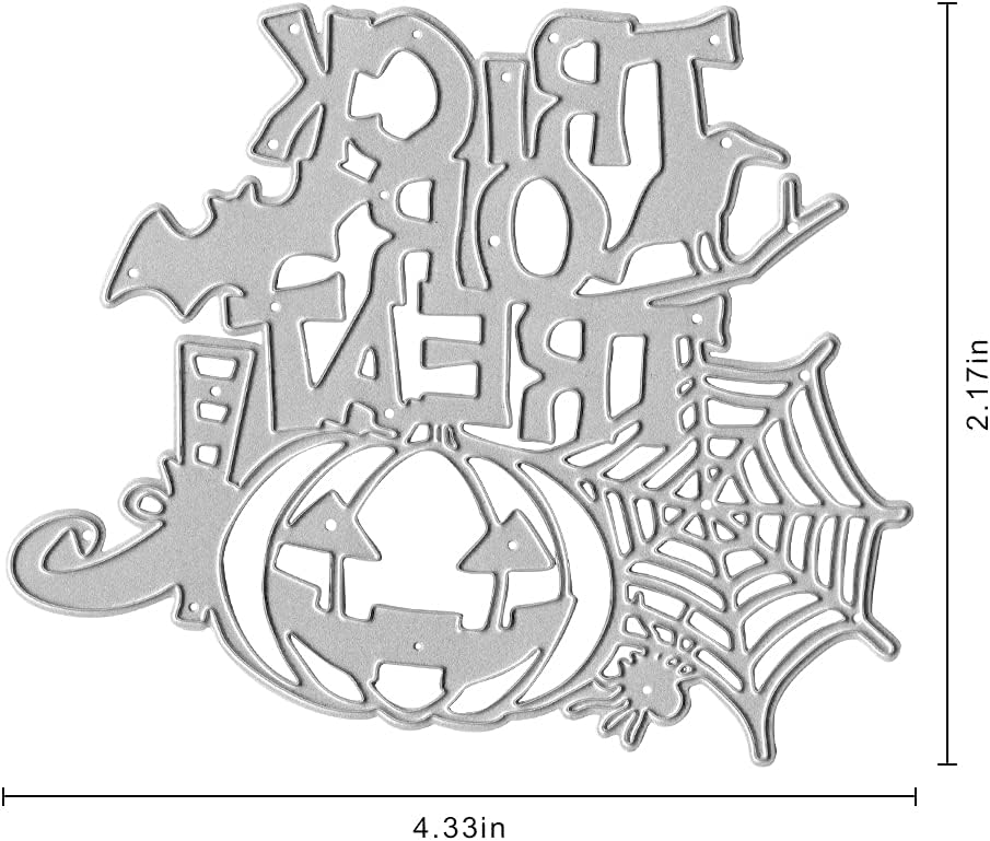 Juego de troqueles de corte de Halloween, diseño de calabaza, truco o trato, tela de araña, murciélago, plantilla de plantillas de metal troqueladas