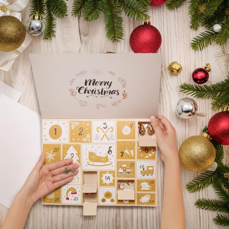 Calendario de Adviento de joyería 2023 para niñas y mujeres, calendario de cuenta regresiva de 24 días de Navidad, caja de regalo de Navidad, hija,
