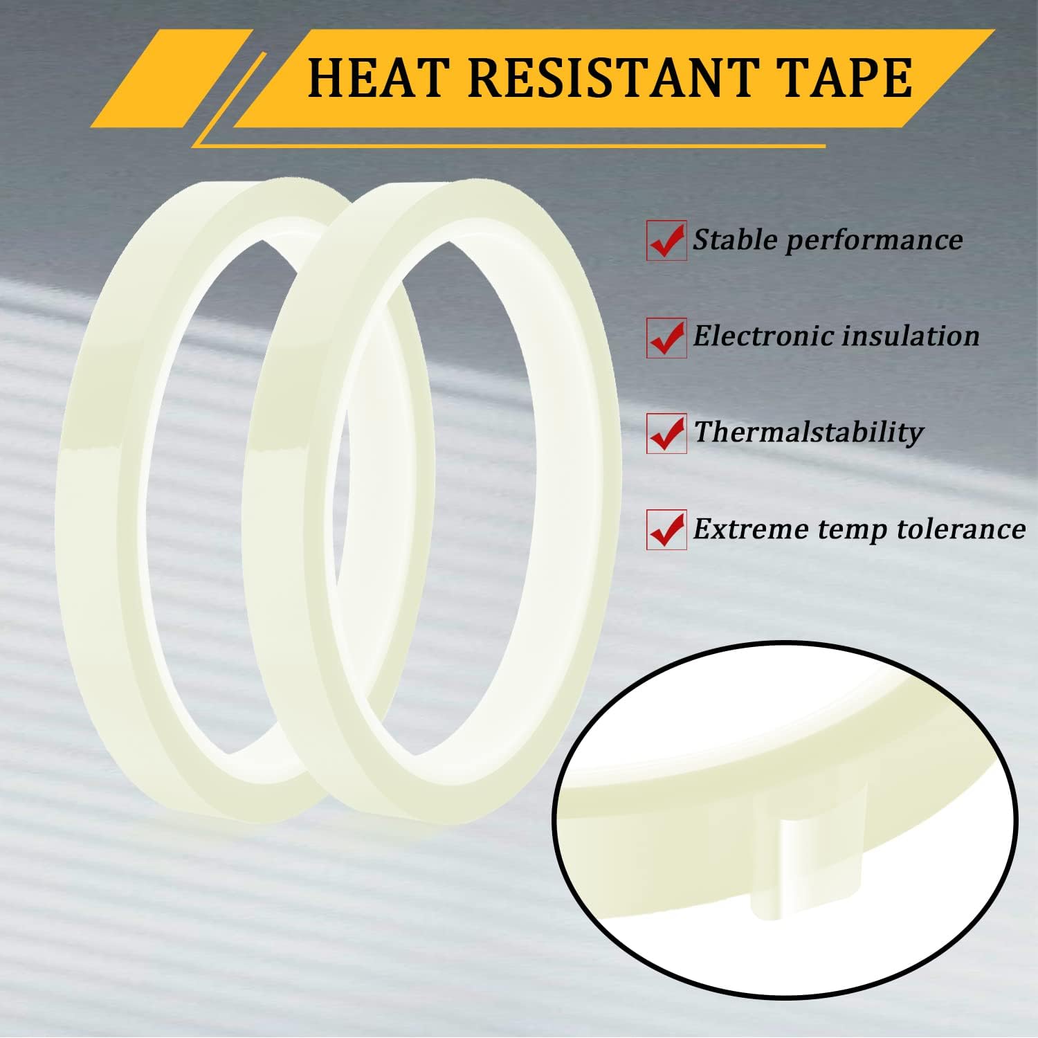 LUTER 4 cintas de transferencia de calor, 0.394 in x 108.3 ft (108 pies) de alta temperatura, cinta de prensa de vinilo térmico, cinta térmica