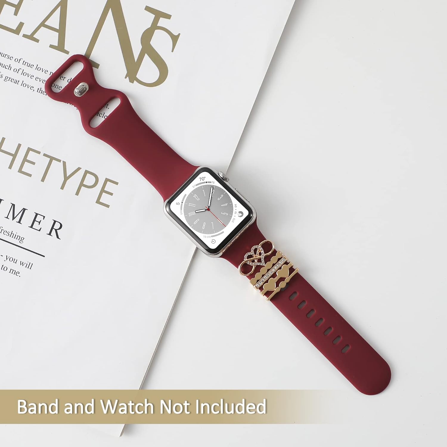 Dijes para correas de reloj Apple Watch de 1.772 in, 1.732 in, 1.654 in, 1.614 in, 1.575 in, 1.496 in, 1.929 in, iWatch Ultra Series 9, 8, 7, SE, 6,