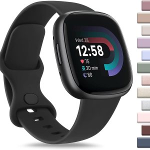 AK Correa deportiva compatible con Fitbit Sense 2  Sense BandsFitbit Versa 4  Versa 3 bandas para mujeres y hombres, correas clásicas de silicona AK Correa deportiva compatible con Fitbit Sense 2  Sense BandsFitbit Versa 4  Versa 3 bandas para mujeres y hombres, correas clásicas de silicona